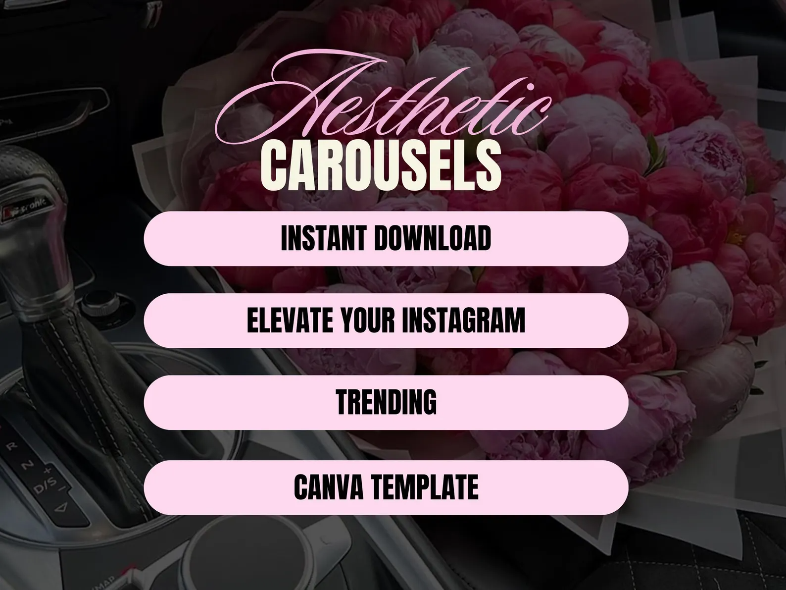 100 Aesthetic Pink Instagram Carousel Templates | Editable Canva PLR MRR - Image 7