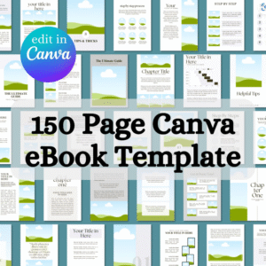 Canva eBook Template, Course WorkBook Template, How to Create e-Book,150 EBook Template Canva + PLR & MRR Rights